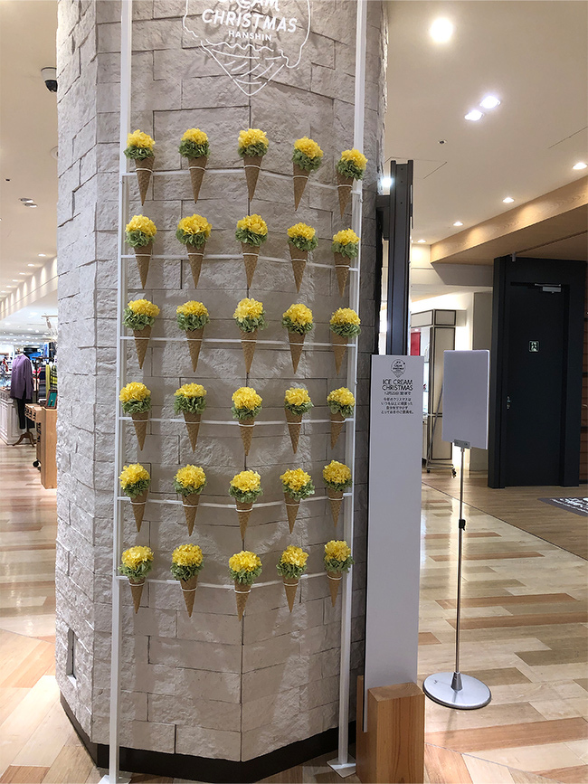 百貨店内 プリザーブドフラワー装飾
